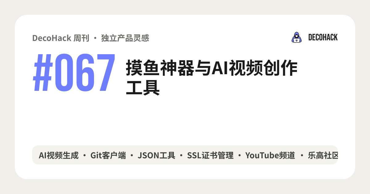 独立产品灵感周刊 DecoHack #067 Logo